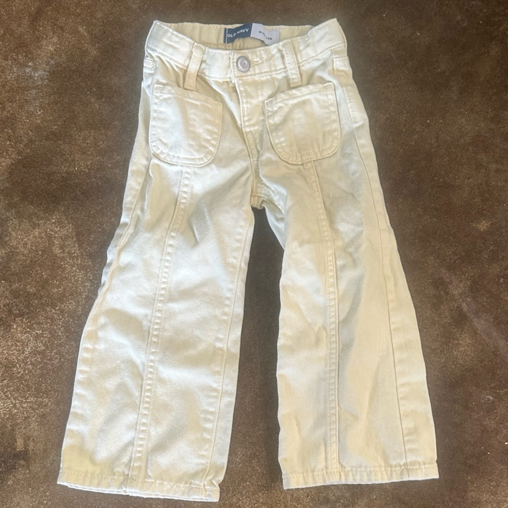 Old Navy butter yellow wide leg jeans